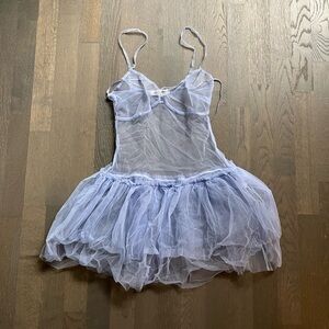 Urban outfitters light blue sheer tulle mini dress